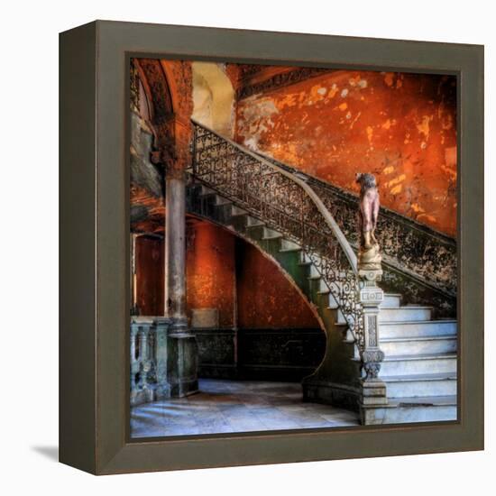 Staircase in the Old Building/ Entrance to La Guarida Restaurant, Havana, Cuba, Caribbean-Nadia Isakova-Framed Premier Image Canvas