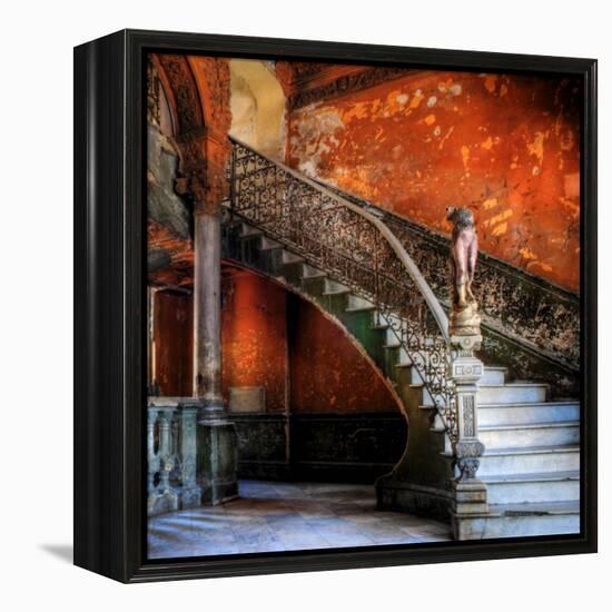 Staircase in the Old Building/ Entrance to La Guarida Restaurant, Havana, Cuba, Caribbean-Nadia Isakova-Framed Premier Image Canvas