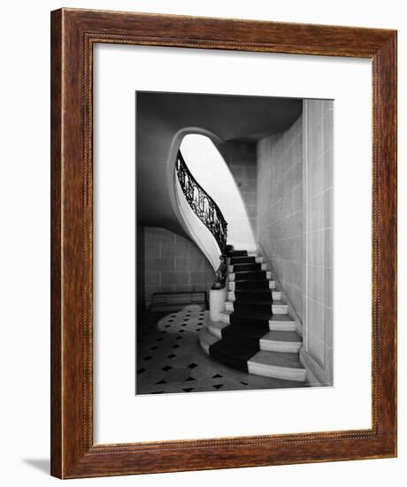 Staircase Inside Mansion Named Carolands, Built by Mrs. Harriet Pullman Carolan Schermerhorn-Nat Farbman-Framed Premium Photographic Print