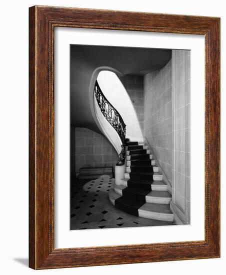 Staircase Inside Mansion Named Carolands, Built by Mrs. Harriet Pullman Carolan Schermerhorn-Nat Farbman-Framed Photographic Print