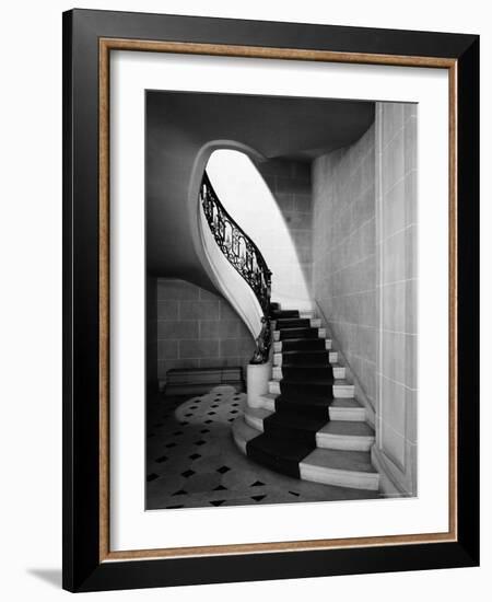 Staircase Inside Mansion Named Carolands, Built by Mrs. Harriet Pullman Carolan Schermerhorn-Nat Farbman-Framed Photographic Print