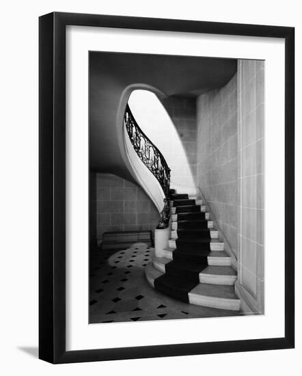 Staircase Inside Mansion Named Carolands, Built by Mrs. Harriet Pullman Carolan Schermerhorn-Nat Farbman-Framed Photographic Print