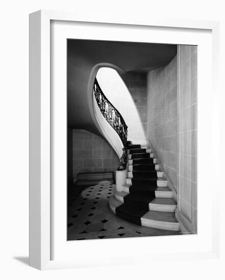 Staircase Inside Mansion Named Carolands, Built by Mrs. Harriet Pullman Carolan Schermerhorn-Nat Farbman-Framed Photographic Print
