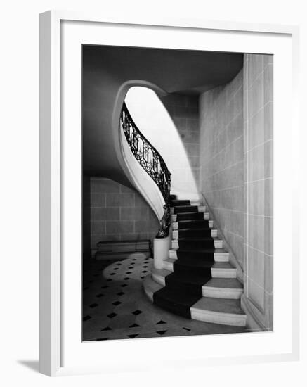 Staircase Inside Mansion Named Carolands, Built by Mrs. Harriet Pullman Carolan Schermerhorn-Nat Farbman-Framed Photographic Print