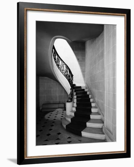 Staircase Inside Mansion Named Carolands, Built by Mrs. Harriet Pullman Carolan Schermerhorn-Nat Farbman-Framed Photographic Print