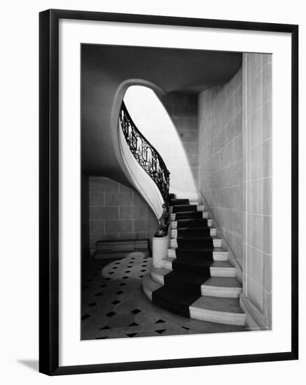 Staircase Inside Mansion Named Carolands, Built by Mrs. Harriet Pullman Carolan Schermerhorn-Nat Farbman-Framed Photographic Print