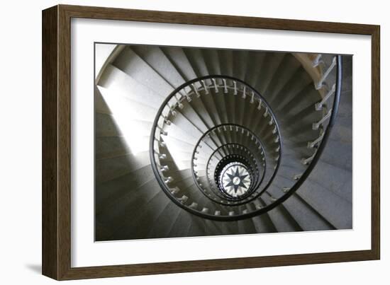 Staircase Inside Tower of a Lighthouse Built in 1854, Isle De Re-LatitudeStock-Framed Photographic Print