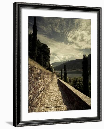 Staircase Leading Towards a Church, Chiesa Santa Maria Del Sasso, Morcote, Lake Lugano, Ticino, ...-null-Framed Photographic Print