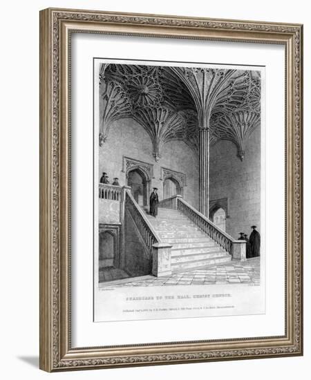 Staircase to the Hall, Christ Church, Oxford University, 1833-John Le Keux-Framed Giclee Print