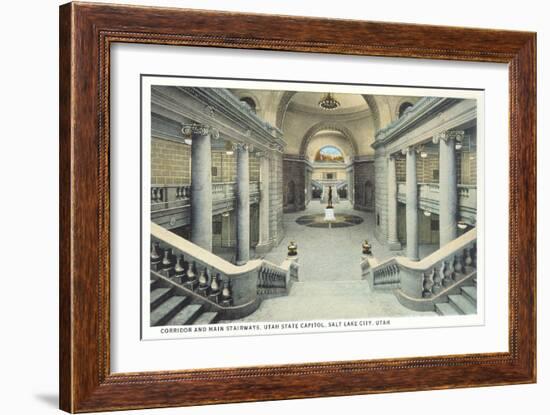 Staircases, State Capitol, Salt Lake City, Utah-null-Framed Art Print