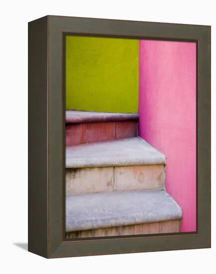 Stairs and Colorful Walls, San Miguel, Guanajuato State, Mexico-Julie Eggers-Framed Premier Image Canvas