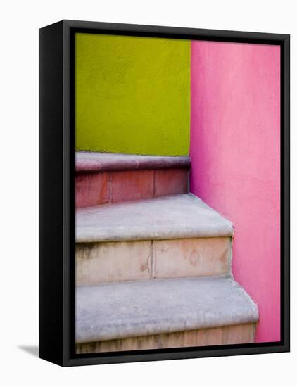 Stairs and Colorful Walls, San Miguel, Guanajuato State, Mexico-Julie Eggers-Framed Premier Image Canvas