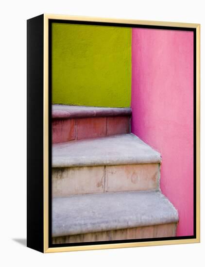 Stairs and Colorful Walls, San Miguel, Guanajuato State, Mexico-Julie Eggers-Framed Premier Image Canvas