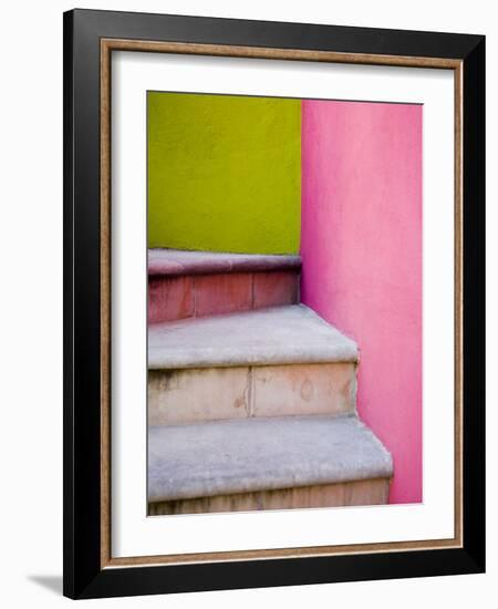 Stairs and Colorful Walls, San Miguel, Guanajuato State, Mexico-Julie Eggers-Framed Photographic Print