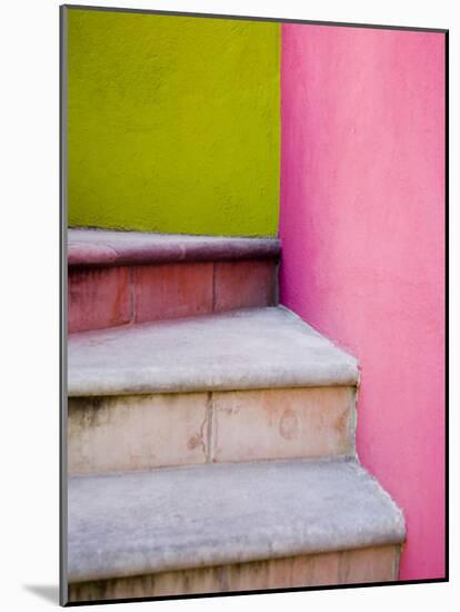 Stairs and Colorful Walls, San Miguel, Guanajuato State, Mexico-Julie Eggers-Mounted Photographic Print