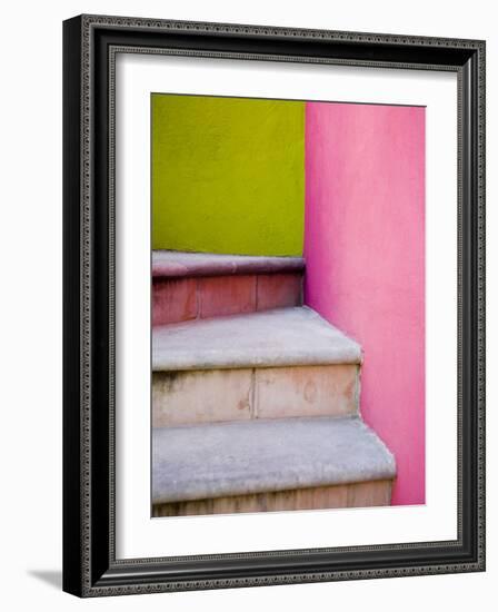 Stairs and Colorful Walls, San Miguel, Guanajuato State, Mexico-Julie Eggers-Framed Photographic Print