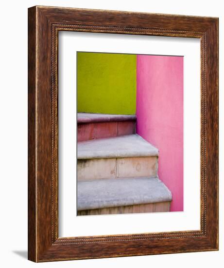 Stairs and Colorful Walls, San Miguel, Guanajuato State, Mexico-Julie Eggers-Framed Photographic Print