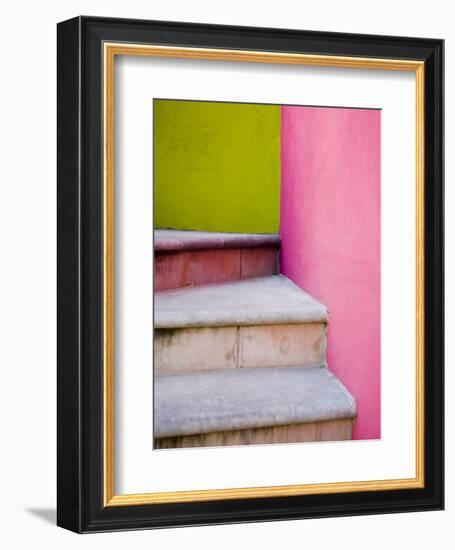 Stairs and Colorful Walls, San Miguel, Guanajuato State, Mexico-Julie Eggers-Framed Photographic Print