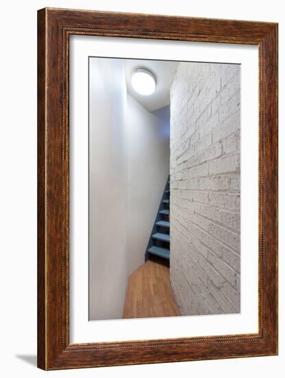 Stairs and Hallway with Porthole Window-Nigel Rigden-Framed Photo