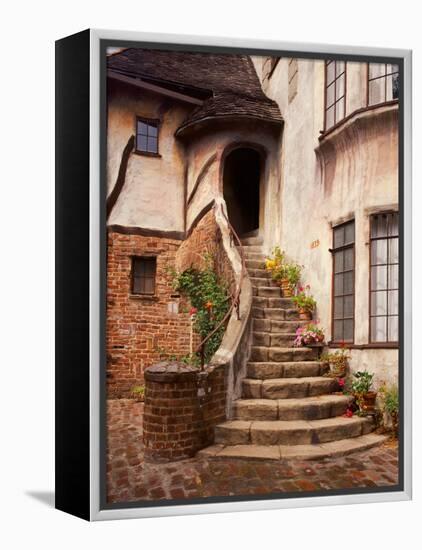 Stairs Leading into a Building, Berkeley, California, USA-Tom Haseltine-Framed Premier Image Canvas