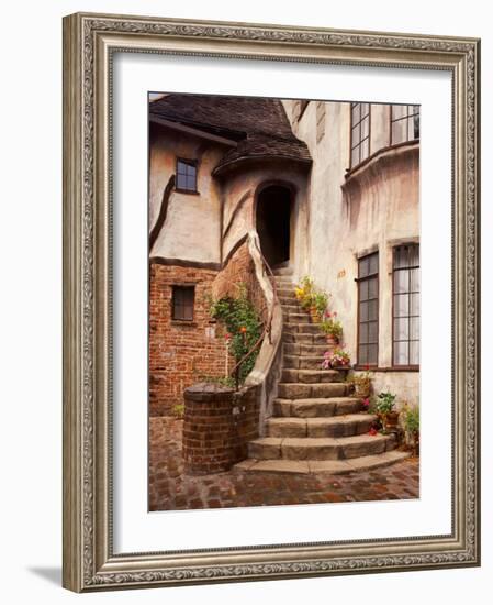 Stairs Leading into a Building, Berkeley, California, USA-Tom Haseltine-Framed Photographic Print