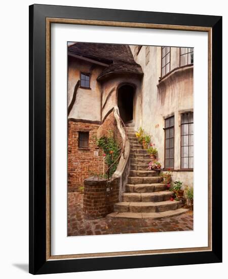 Stairs Leading into a Building, Berkeley, California, USA-Tom Haseltine-Framed Photographic Print