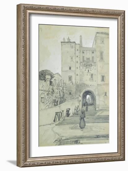 Stairs Leading to S. Pietro in Vincoli-Edward Lear-Framed Giclee Print