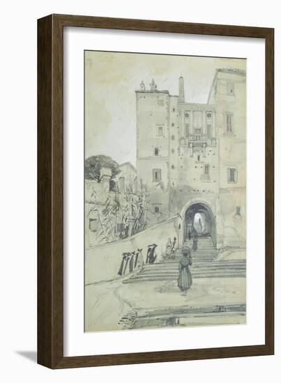 Stairs Leading to S. Pietro in Vincoli-Edward Lear-Framed Giclee Print