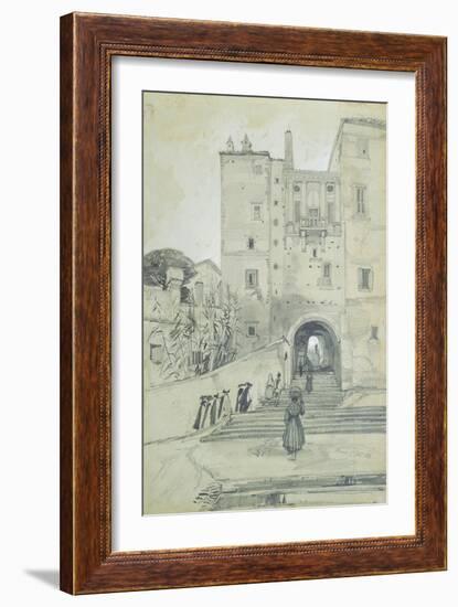 Stairs Leading to S. Pietro in Vincoli-Edward Lear-Framed Giclee Print