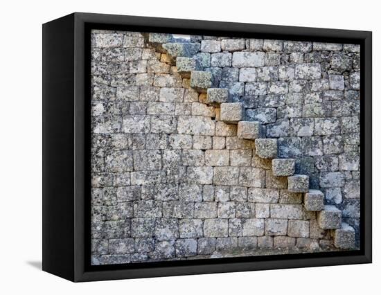 Stairs leading up to the Monsanto Castle in the historic village of Monsanto, Portugal-Julie Eggers-Framed Premier Image Canvas