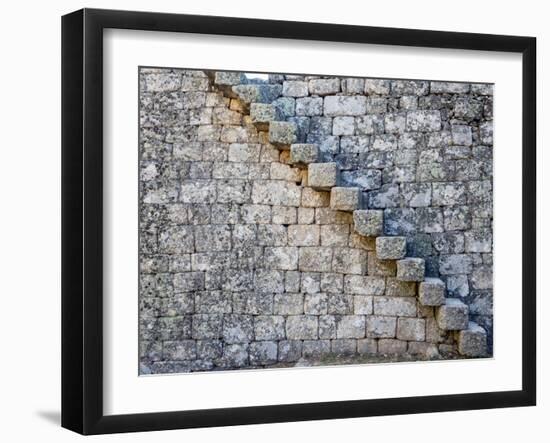 Stairs leading up to the Monsanto Castle in the historic village of Monsanto, Portugal-Julie Eggers-Framed Photographic Print