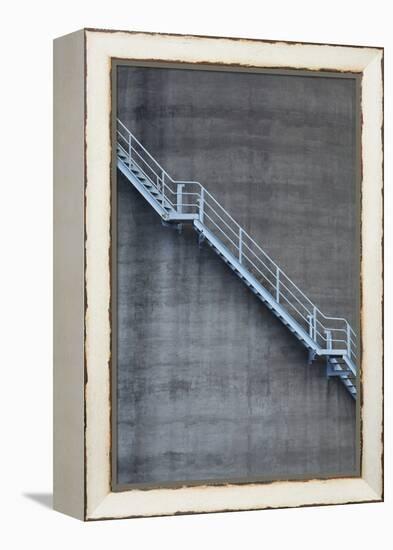 Stairs on Old Silo at Silo Park, Wynyard Quarter, Auckland, North Island, New Zealand-David Wall-Framed Premier Image Canvas