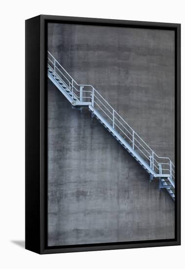 Stairs on Old Silo at Silo Park, Wynyard Quarter, Auckland, North Island, New Zealand-David Wall-Framed Premier Image Canvas