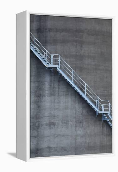 Stairs on Old Silo at Silo Park, Wynyard Quarter, Auckland, North Island, New Zealand-David Wall-Framed Premier Image Canvas