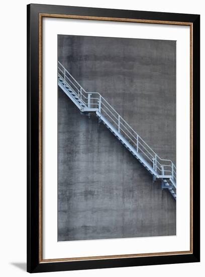 Stairs on Old Silo at Silo Park, Wynyard Quarter, Auckland, North Island, New Zealand-David Wall-Framed Photographic Print