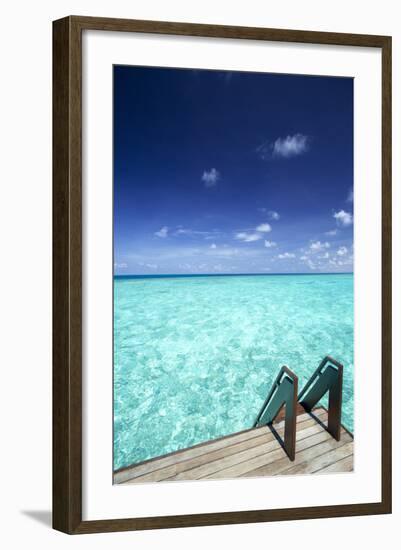 Stairs to the Ocean, Maldives, Indian Ocean-Sakis Papadopoulos-Framed Photographic Print