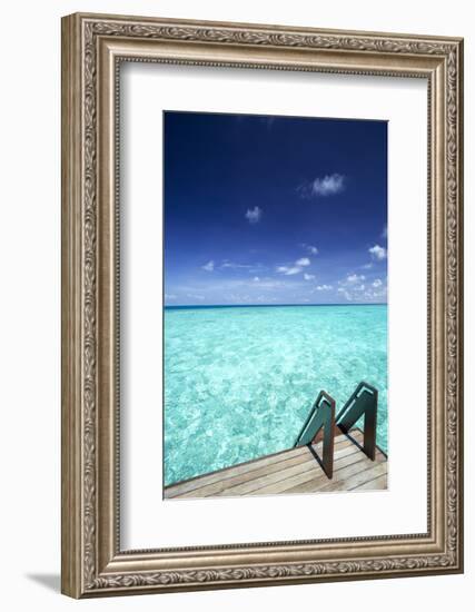 Stairs to the Ocean, Maldives, Indian Ocean-Sakis Papadopoulos-Framed Photographic Print