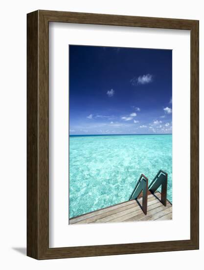 Stairs to the Ocean, Maldives, Indian Ocean-Sakis Papadopoulos-Framed Photographic Print