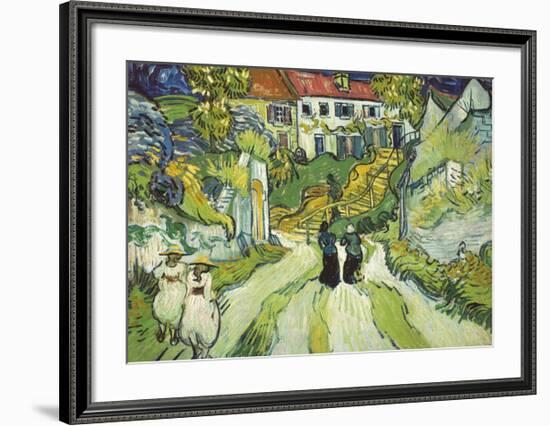 Stairway at Auvers, 1890-Vincent Van Gogh-Framed Premium Giclee Print