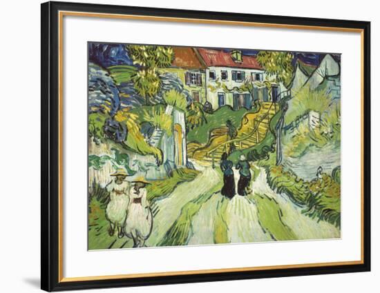 Stairway at Auvers, 1890-Vincent Van Gogh-Framed Premium Giclee Print