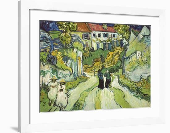 Stairway at Auvers, 1890-Vincent Van Gogh-Framed Premium Giclee Print