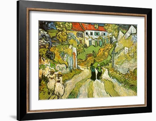 Stairway at Auvers-Vincent van Gogh-Framed Art Print