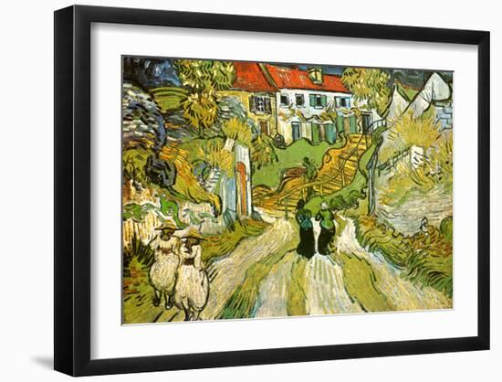 Stairway at Auvers-Vincent van Gogh-Framed Art Print