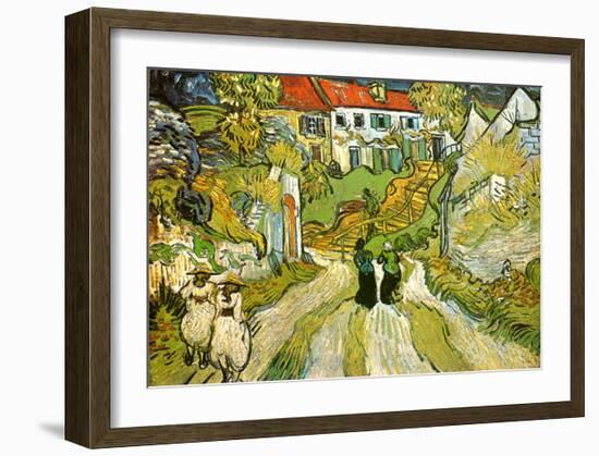 Stairway at Auvers-Vincent van Gogh-Framed Art Print