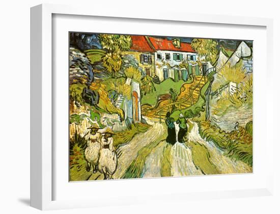 Stairway at Auvers-Vincent van Gogh-Framed Art Print