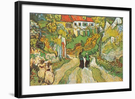 Stairway at Auvers-Vincent van Gogh-Framed Art Print