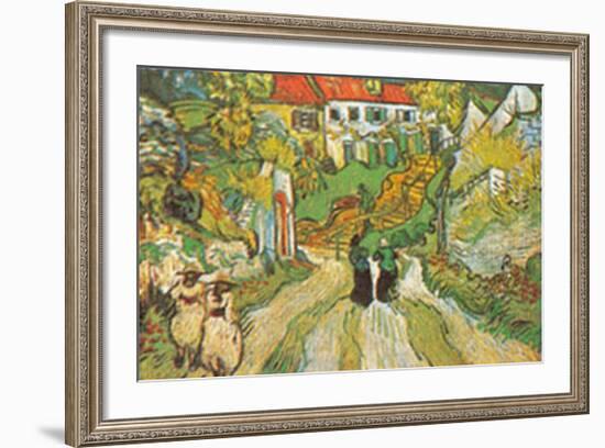 Stairway at Auvers-Vincent van Gogh-Framed Art Print