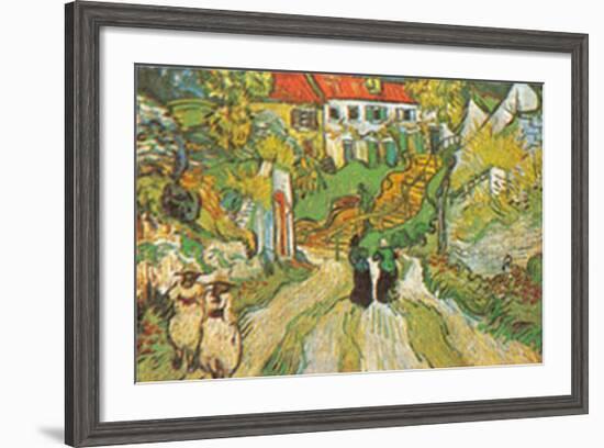 Stairway at Auvers-Vincent van Gogh-Framed Art Print