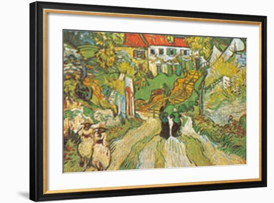 Stairway at Auvers-Vincent van Gogh-Framed Art Print