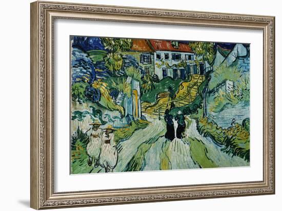 Stairway at Auvers-Vincent van Gogh-Framed Giclee Print